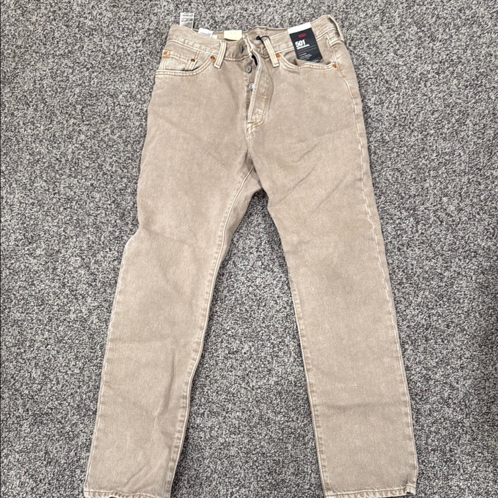Levi's Tan Straight-Leg Jeans 501